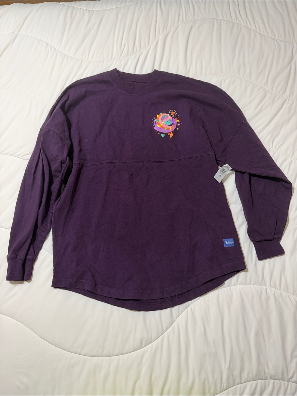 Disney Purple Long Sleeve Tee with Colorful Planet Graphic